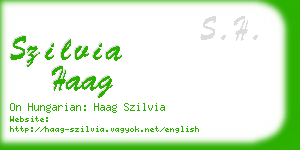 szilvia haag business card